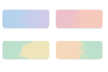 Fototapeta premium Soft pastel gradient banners with rounded corners and subtle halftone dot patterns