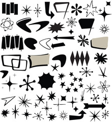 Abstract geometric composition with bold color accents and text elements