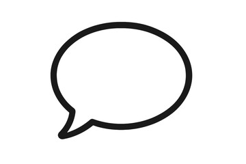 Minimalist black outline of an empty oval dialogue balloon shape for messaging and chat
