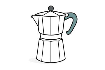 Minimalist traditional stovetop espresso maker Moka pot for brewing coffee