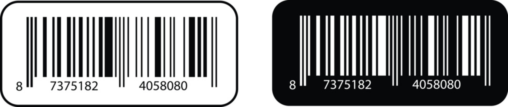 Realistic barcode vector icon. Fake line barcode icon design, price, and product detail code. bar code for product and sales. Product barcode scanner. simple fake bar code. Vector illustration