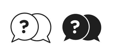 Comment question icon flat and stroke collection for ui ux work.