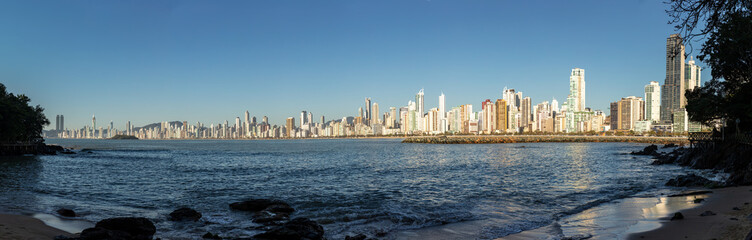 Fototapeta premium Panoramic view of the city of Balneario Camboriu, Santa Catarina, Brazil.