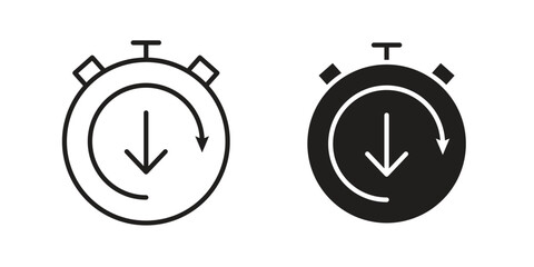 Down time icon flat and stroke collection for ui ux work.