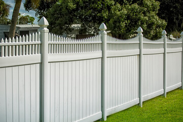 6 Feet High White Scalloped Viny Fence 