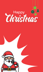 Singing Santa Christmas Party Invitation, Festive Holiday Poster and Instagram Story Template