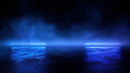 Obraz premium Dark street background with wet asphalt and reflections, ideal for urban themes, dramatic visuals, and creative projects.