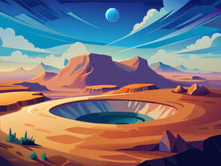 Fototapeta premium crater vector illustration