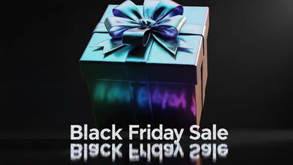 A vibrant gift box with a bow and the words black friday sale, creating a sense of excitement and anticipation for shopping black friday sale