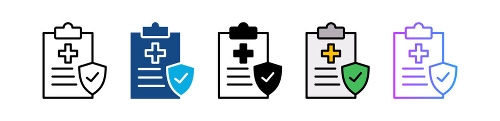 Obraz premium Health Insurance multiple icon