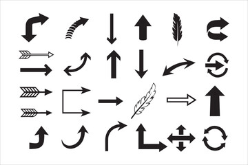 Vector  many different arrow set