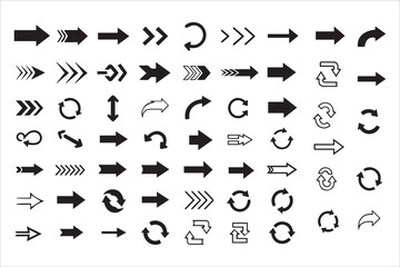 Fototapeta premium Vector many different arrow set
