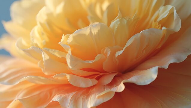 Soft focus closeup of delicate pale yellow and cream ranunculus flowers blooming in a sunlit garden with a bokeh background of pastel colors, evoking a sense of spring and gentle beauty