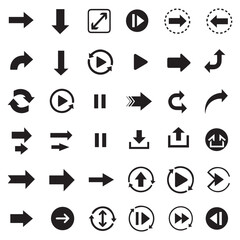 Vector Many different black Christmas tree icon set