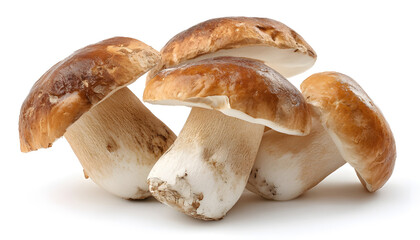 Fototapeta premium Group of fresh porcini mushrooms isolated on a white background