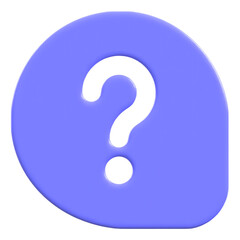 Assistance concept with question mark symbol Flat 3D UI Icon