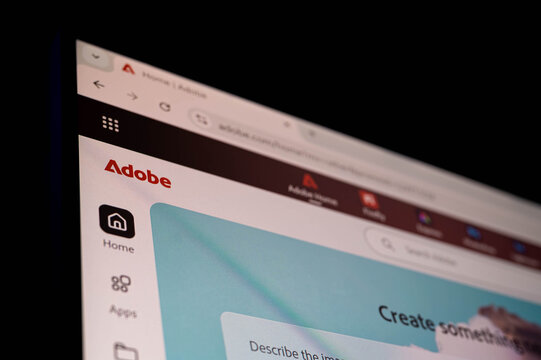 Bangkok, Thailand - November 15th 2025 : Adobe website interface displayed on a computer screen. Captures the browser UI with visible branding, ideal for news, tech blogs, or software-related.