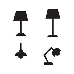 Vector Lamp icon set. Flat simple icon of Lamp isolated on a white background.