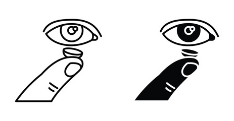 Contact lens icon graphic design. Vector icon illustrations