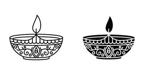 Diwali icon graphic design. Vector icon illustrations