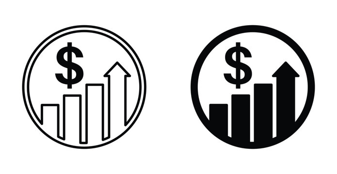 Dollar rate increase icon graphic design. Vector icon illustrations