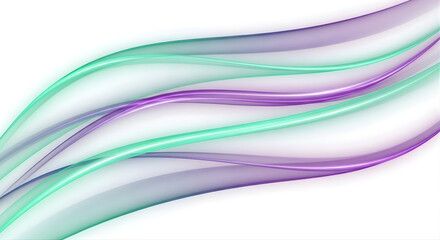 Obraz premium Colorful Abstract Flowing Lines Background – Soft Purple and Green Wave Design