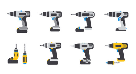 Collection of Cordless Power Drills and Screwdrivers.
