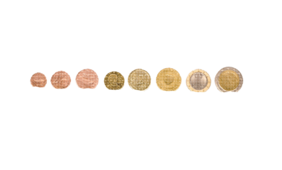 Complete Set of Euro Coins from Different Countries – PNG