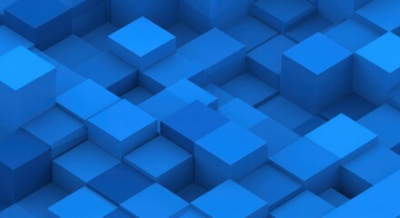 Abstract blue cubes pattern with depth and shading creates a dynamic visual texture