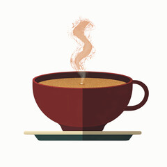 Steaming Cup of Coffee on Saucer