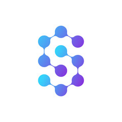 letter S Molecule Tech Business Vector, Minimal, Clean Logo