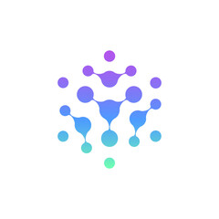 Neuron Network Science Business hexagon, Organic, Logo
