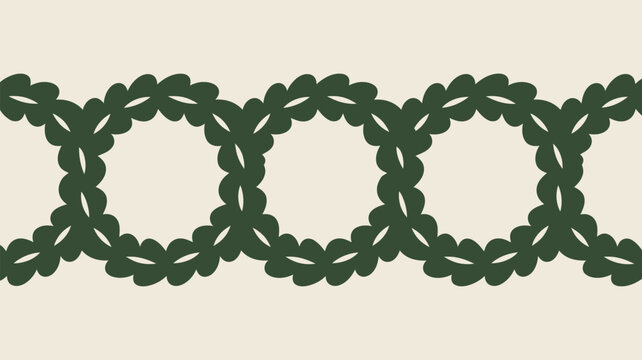 Delicate botanical wreath design creating a seamless border pattern for festive celebrations and elegant holiday decor, with a minimalist modern style
