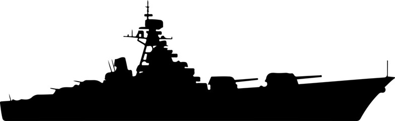 Warship navy  silhouette vector illustration