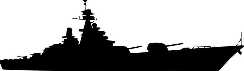 Warship navy  silhouette vector illustration