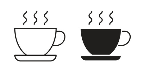 Obraz premium Coffee icon in simple flat trend modern graphic design abstract logotype element