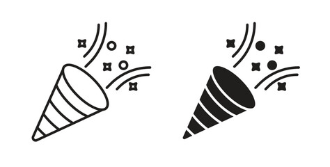 Confetti icon in simple flat trend modern graphic design abstract logotype element