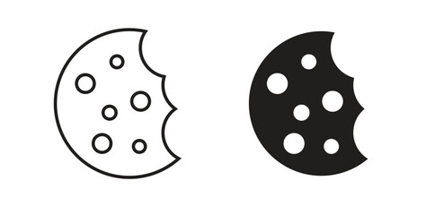 Cookie icon in simple flat trend modern graphic design abstract logotype element
