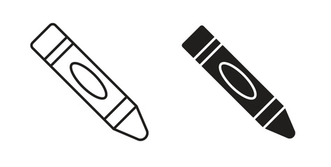Crayon icon in simple flat trend modern graphic design abstract logotype element
