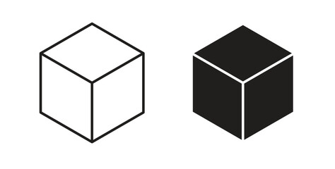 Cube icon in simple flat trend modern graphic design abstract logotype element