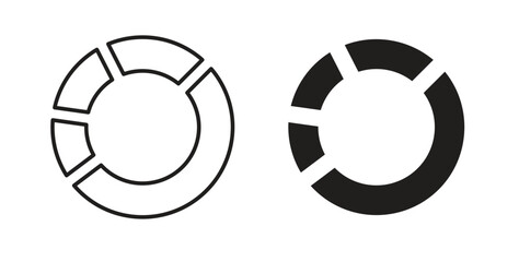 Donut chart icon in simple flat trend modern graphic design abstract logotype element
