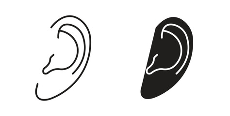 Ear icon in simple flat trend modern graphic design abstract logotype element