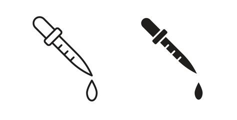 Eye dropper icon in simple flat trend modern graphic design abstract logotype element