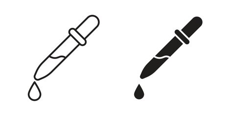 Eye dropper icon in simple flat trend modern graphic design abstract logotype element
