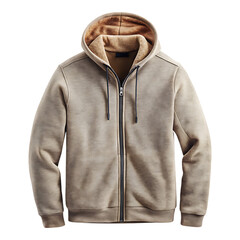 Casual Fleece Hoodie Illustration – Neutral Color Outerwear.