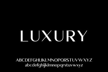 modern sans serif luxury elegant and glamour font, vector typeset