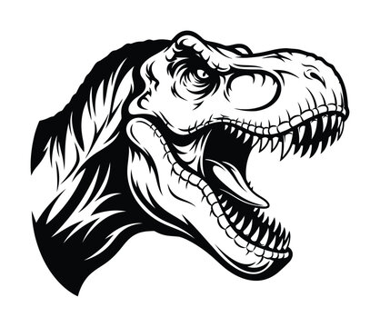 T rex dinosaur vector illustration predatory animal jurassic design eps silhouette