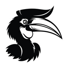 Obraz premium Black and white hornbill bird illustration vector graphic design art eps silhouette