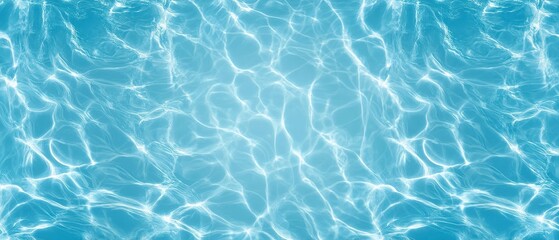 Blue water texture background with sunlight effects and copy space, perfect for cosmetic products, summer campaigns, and digital media.