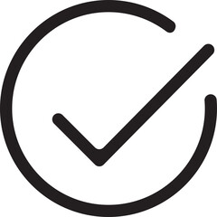 checkmark cross in black line style. checkbox false wrong icon Checkmark right symbol tick sign. modern simple checkmark cross icon isolated on transparent background © Sania